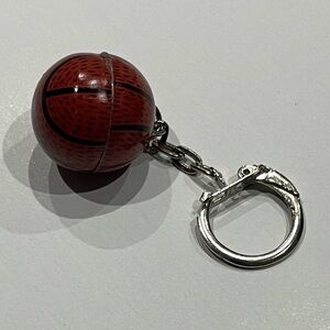 Basketball Keychain with Silver Ring